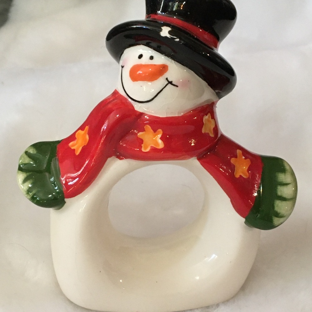 Festive Snowman Napkin Ring Holder